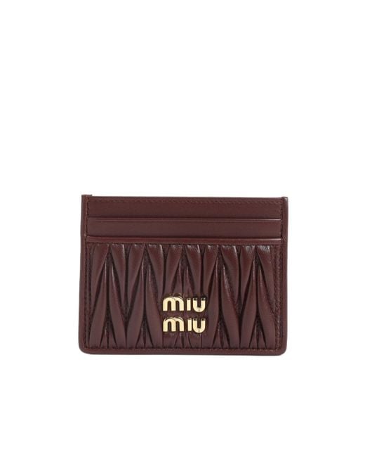 Miu Miu Purple Logo-Lettering Cardholder