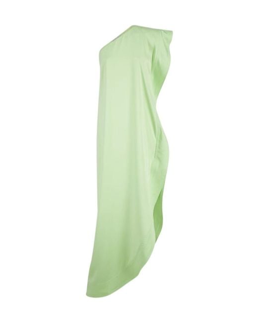 Stella McCartney Green One-Shoulder Asymmetric Maxi Dress