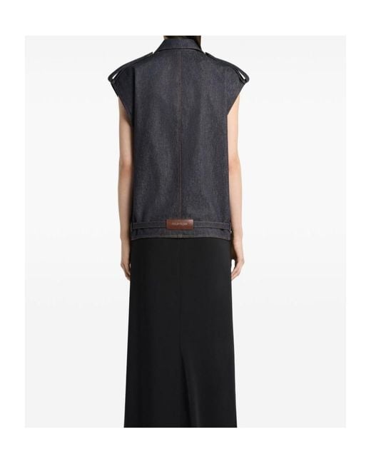 Courreges Blue Courrèges Sleeveless Denim Bomber Jacket