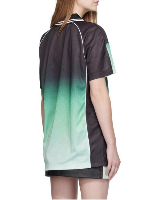 Casablanca Green Logo Printed Football Top