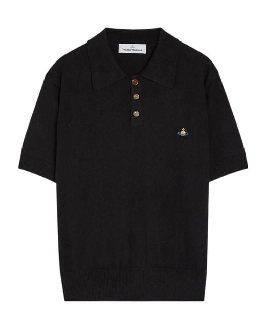Vivienne Westwood Black Short-Sleeved Polo Shirt for men