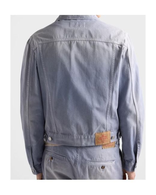 Prada Blue Button-Up Denim Jacket for men
