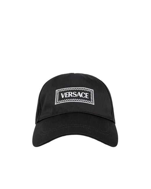 Versace Black Logo-Embroidered Baseball Cap for men