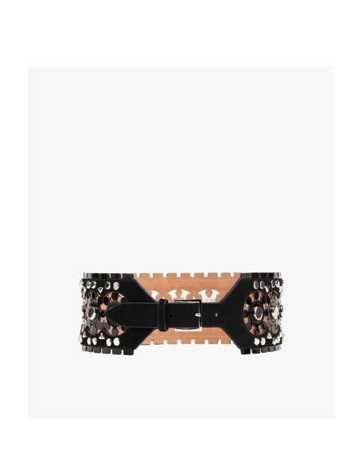 Alaïa White Hollowed-Out Detail Belt