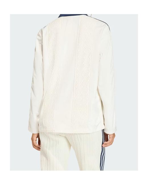 Adidas White Originals Winterised Long Sleeve Soccer Jersey Sweatshirt