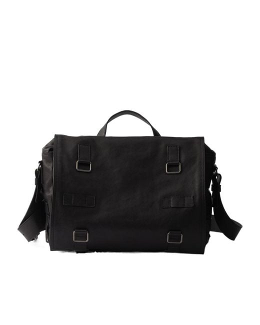 Prada Black Leather Messenger Bag for men