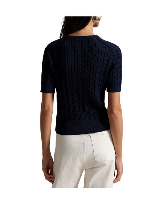Polo Ralph Lauren Blue Sweater Henley Knitted Top