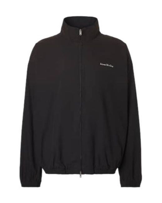 Acne Black Logo Cotton Poplin Jacket for men