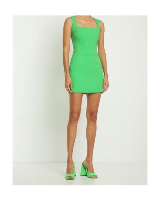 GIUSEPPE DI MORABITO Green Cady Envers Satin Mini Dress