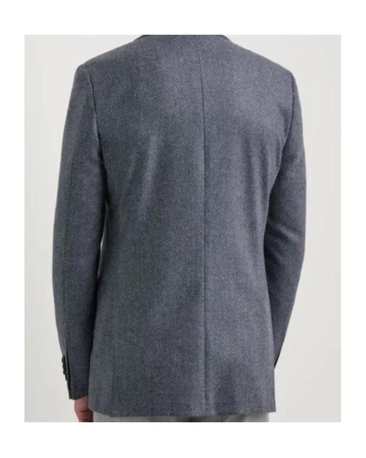Canali Blue Textured Wool Blazer for men