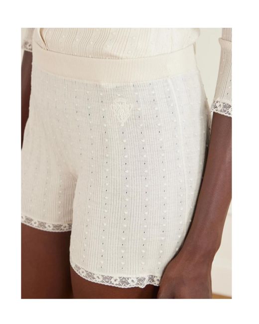 Gucci White Elastic Waist Shorts