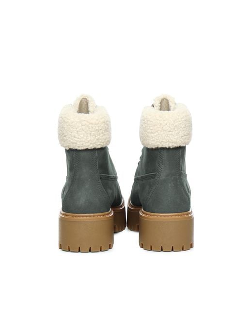 Timberland Green Shearling-Lined Lace-Up Boots