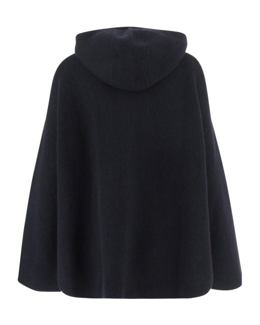 Allude Blue Zip-Up Hooded Sweater