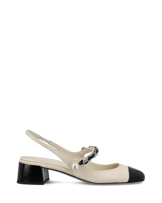 Miu Miu White Round-Headed High-Heeled Sandals