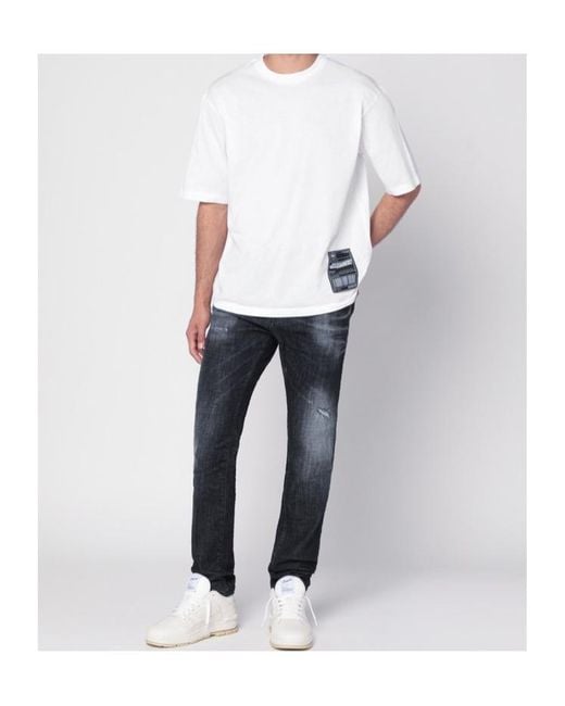 DSquared² Blue Cool Guy Straight Leg Distressed Jeans for men