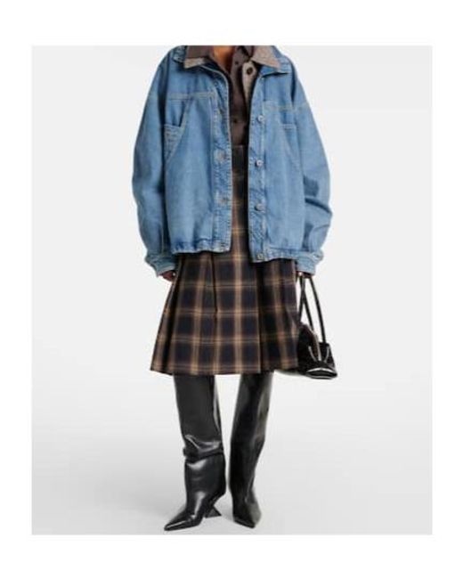 The Attico Blue Oversized Denim Bomber Jacket