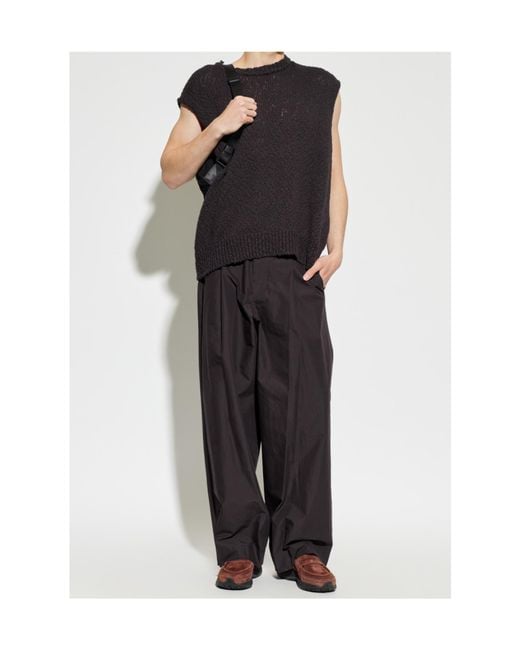 Homme Plissé Issey Miyake Black Pleated Elasticated-Waist Trousers for men