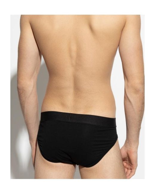 DSquared² Black Tonal Logo Briefs for men