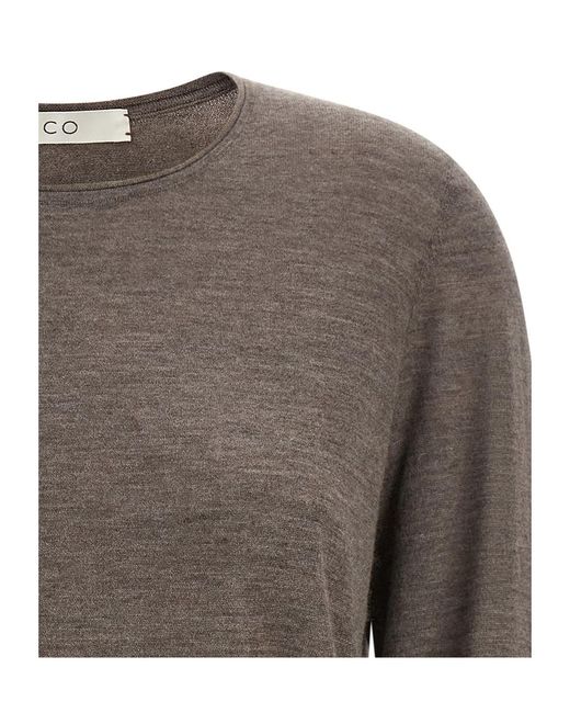 Co. Brown Rolled-Neck Knit Top