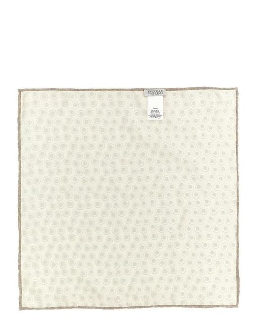 Brunello Cucinelli Natural Polka-Dot Pocket Square for men