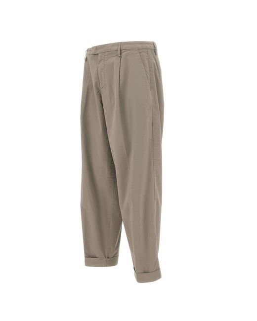 Dondup Gray Cropped Pleated Pants for men