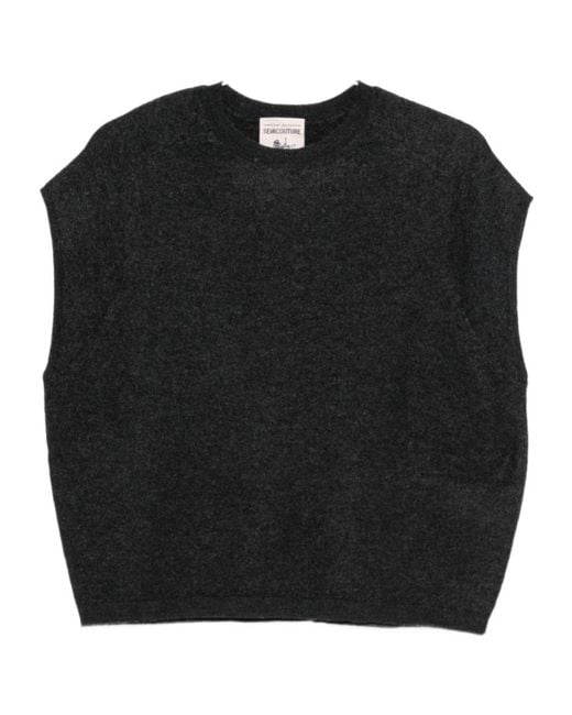 Semicouture Black Sweater Vest