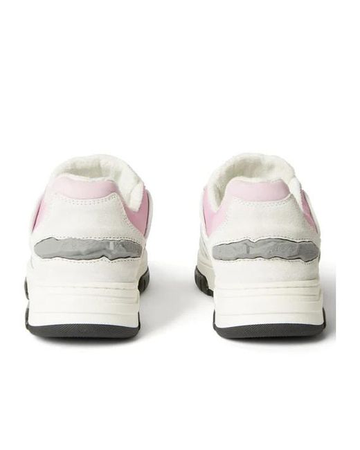 MSGM White Logo Printed Lace-Up Sneakers