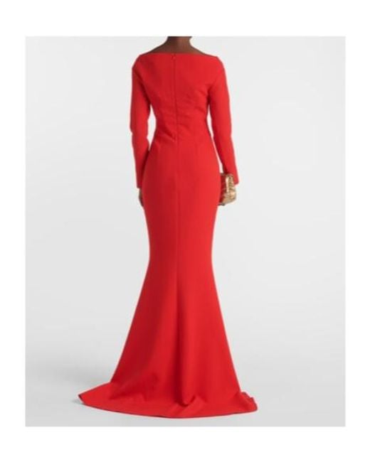 Safiyaa Red Wilson Crêpe Fishtail Gown