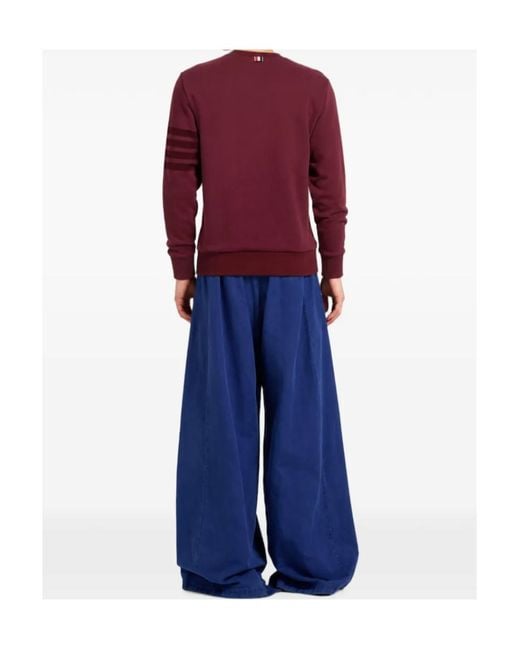Thom Browne Red Long Sleeve 4-Bar Sweatshirt for men