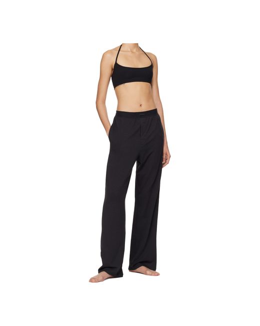 Skims Black Soft Lounge Halter Scoop Bralette