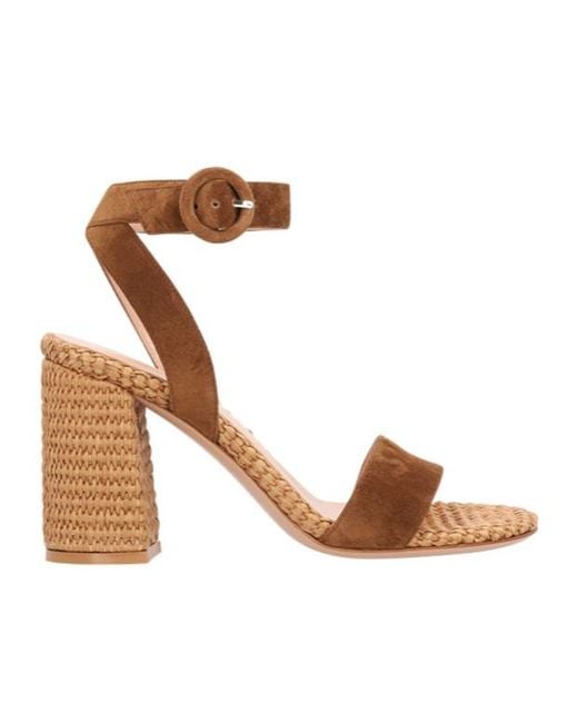 Gianvito Rossi Metallic Luana Ankle-Strap Sandals