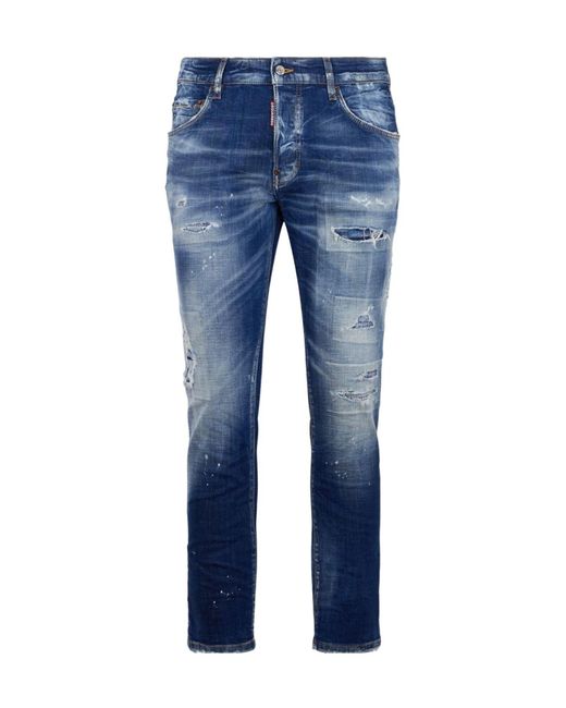DSquared² Blue Skater Distressed Jeans for men