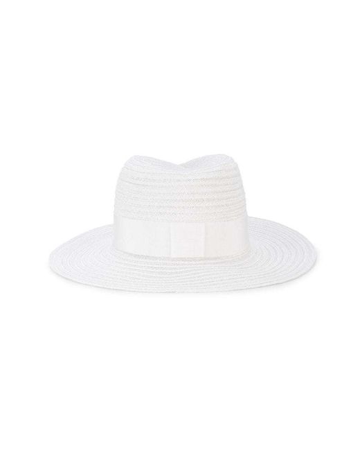 Maison Michel White Logo Plaque Virginie Hat