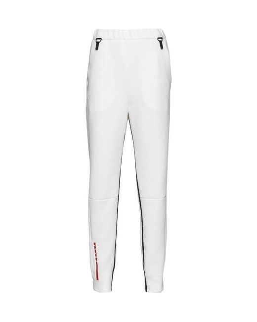 Prada White Recycled Double Jersey Pants