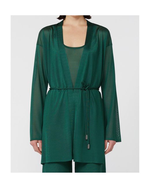 Max Mara Green Viscose Yarn Wrap Cardigan