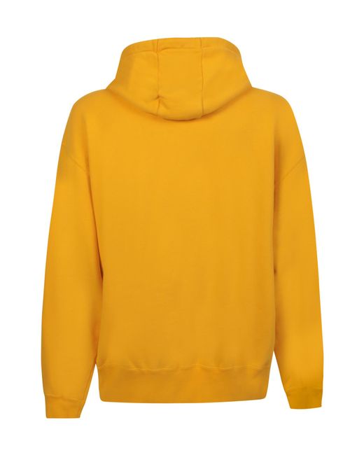 Bonsai Yellow Logo Printed Drawstring Hoodie for men
