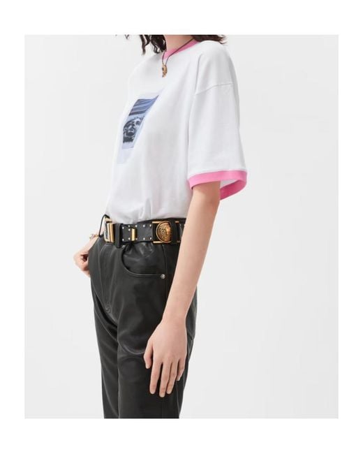 Versace White Printed Cotton-Jersey T-Shirt