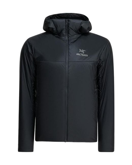 Arc'teryx Black Nuclei Fl Logo Patchwork Zipper Hooded Long-Sleeve Jacket for men