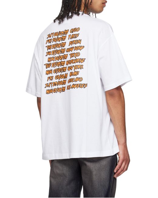 Versace Jeans White Bold Graphic Tiger Print T-Shirt for men