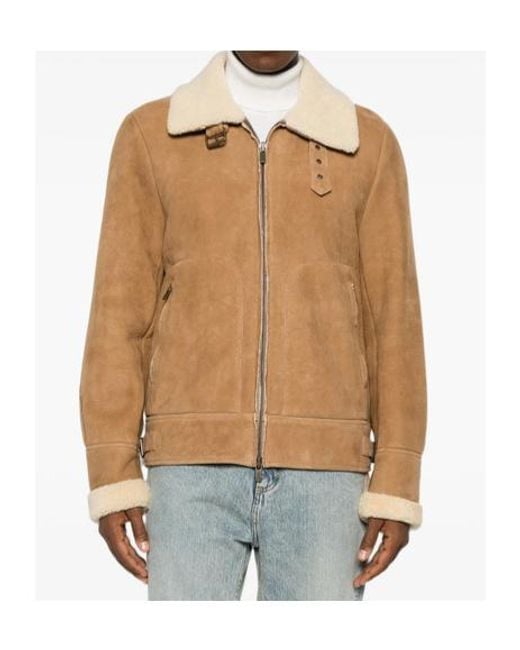 Salvatore Santoro Natural Long-Sleeve Zip-Up Jacket for men