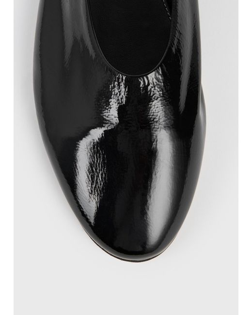 Totême  Black Totême Almond-Toe Ballerina Shoes