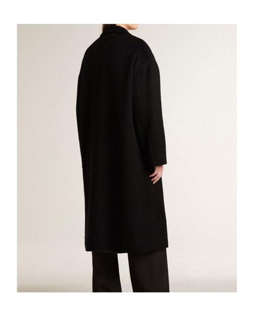 Golden Goose Deluxe Brand Black Single-Breasted Cocoon Coat