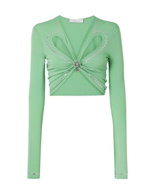Rabanne Green Rabanne Haut Long-Sleeved Top