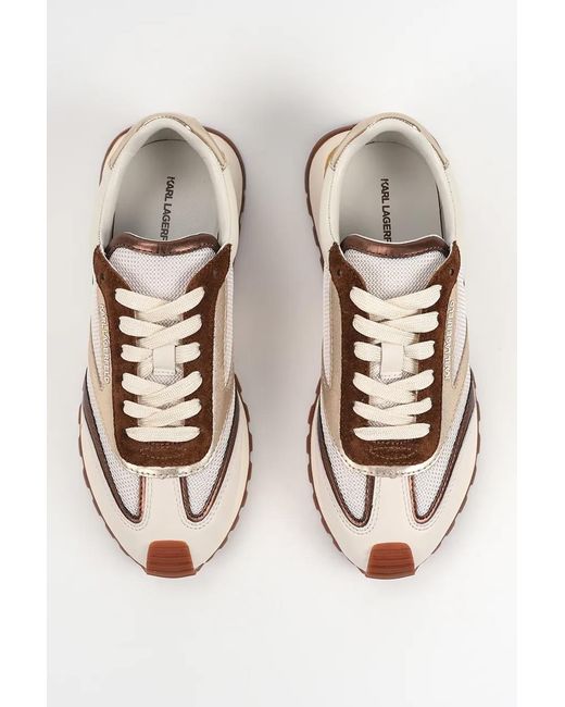 Karl Lagerfeld Natural Peep Lace Sneakers