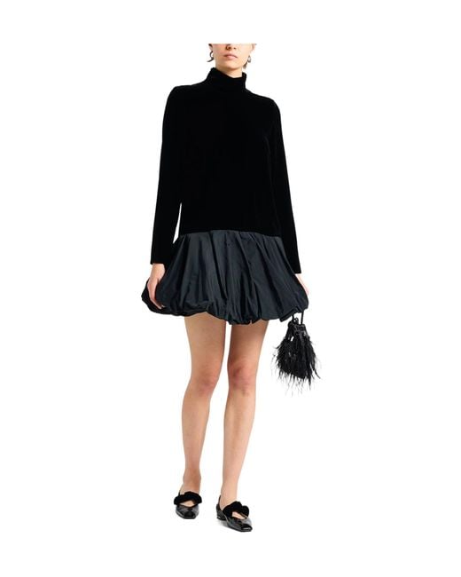 Max Mara Black Minimalist Solid Color Balloon Dress