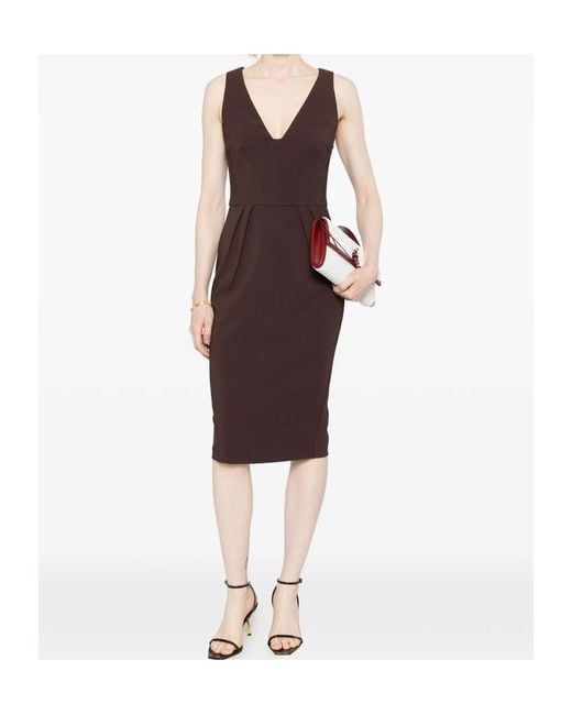 Elisabetta Franchi Purple Pleated V-Neck Dress
