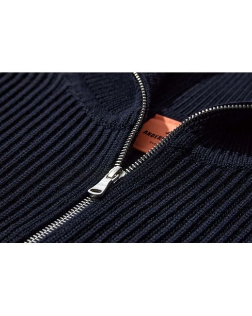 Andersen-Andersen Blue Turtleneck Long-Sleeved Sweater for men