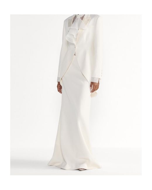 Dior White Long Flared Skirt