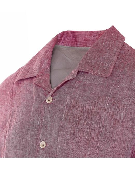 Brunello Cucinelli Purple Crête Detailed Easy Fit Shirt for men