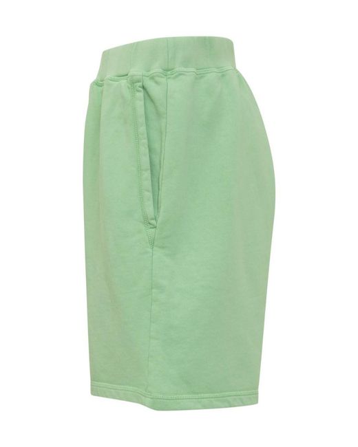 DSquared² Green Logo-Print Cotton Shorts for men